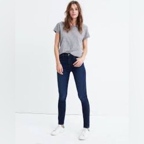 MADEWELL THE SKINNY SKINNY DARK WASH JEANS CLASSIC COMFORT NO DISTRESSING SZ 28 - Picture 1 of 10